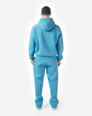 Unisex Aqua Blue Joggers – Comfortable Cotton Blend Open Leg Track Pants for Casual Wear 4