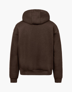 Unisex Brown Zip Hoodie - Soft Cotton Blend with True to Size Fit for Everyday Comfort 2