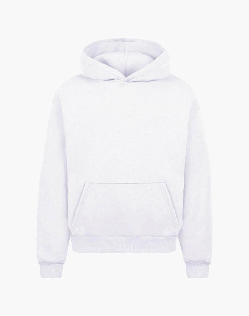 Unisex White Hoodie – 70% Cotton Blend, True to Size, Comfortable Fit for Everyday Wear 0