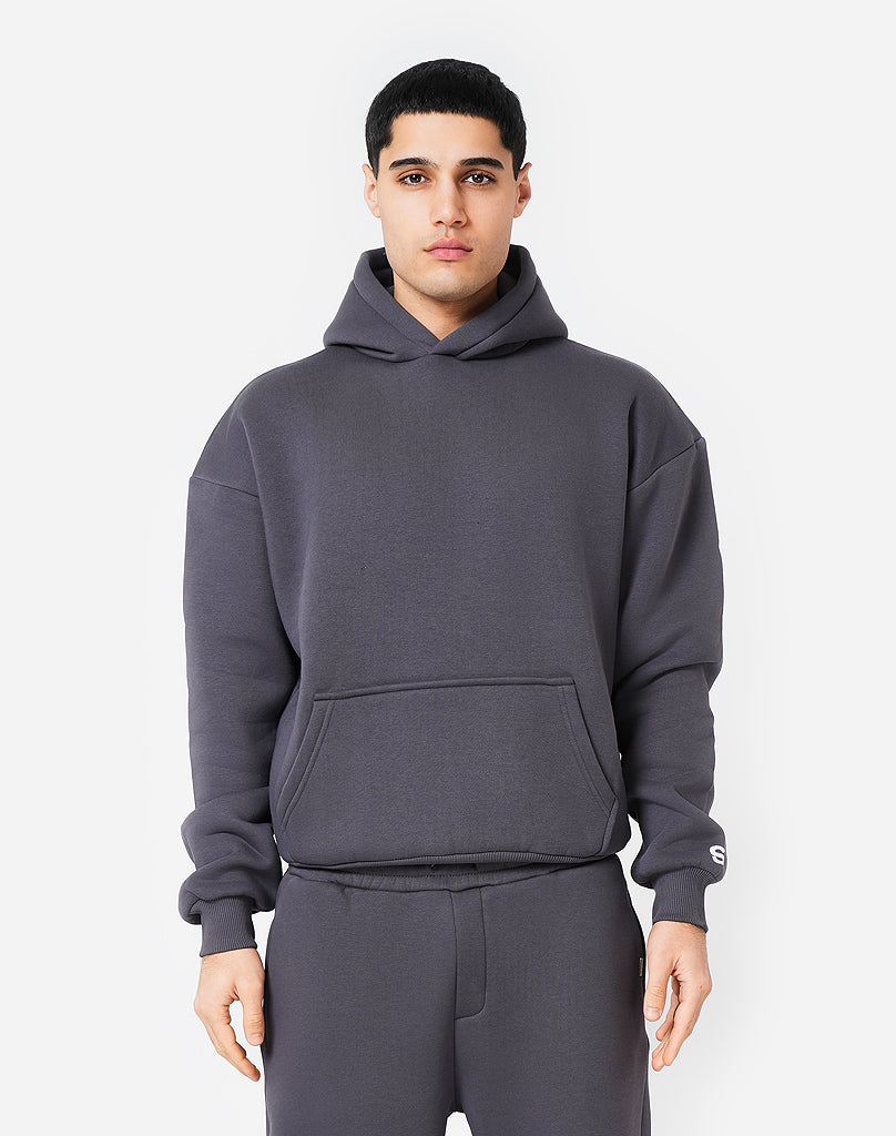 Unisex Anthracite Hoodie, 70% Cotton, Comfortable Fit, True to Size for Casual Wear 1