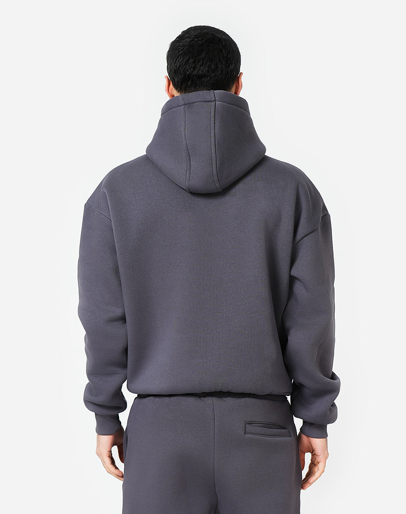 Unisex Anthracite Hoodie, 70% Cotton, Comfortable Fit, True to Size for Casual Wear 3