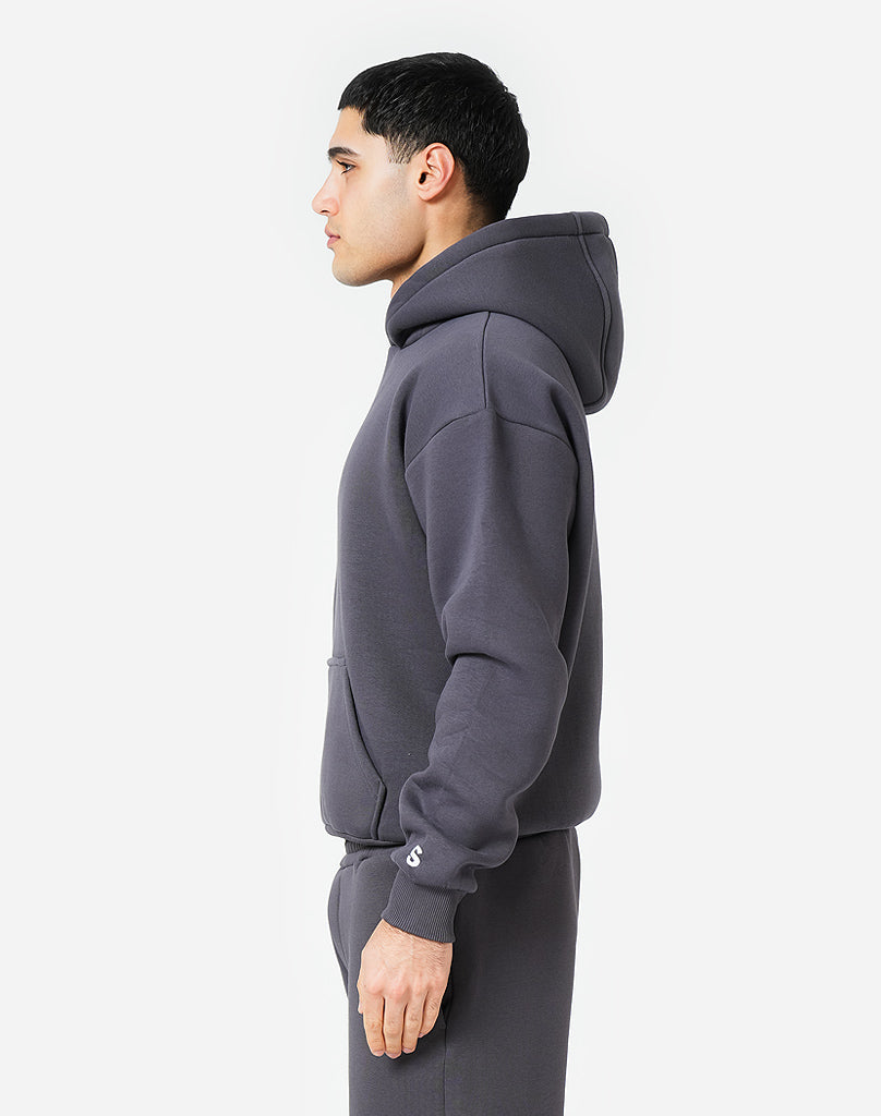Unisex Anthracite Hoodie, 70% Cotton, Comfortable Fit, True to Size for Casual Wear 4