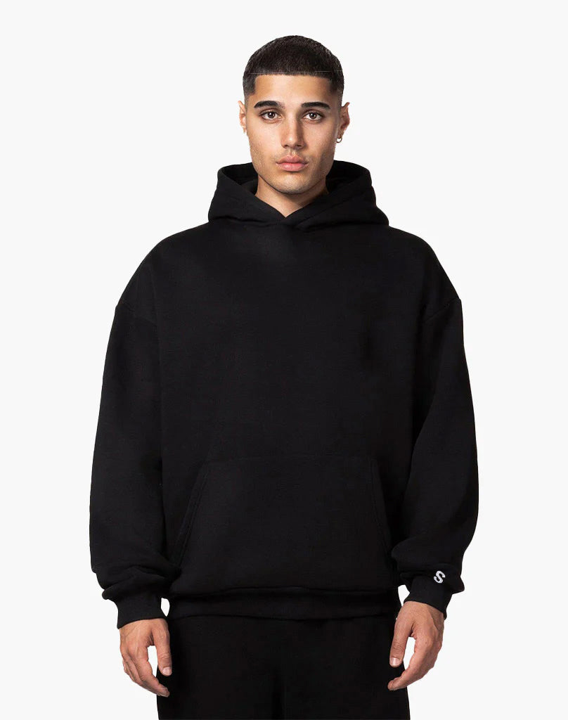 Unisex Black Hoodie – Comfortable Cotton-Polyester Blend, True to Size for Everyday Wear 1