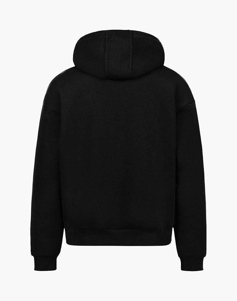 Unisex Black Hoodie – Comfortable Cotton-Polyester Blend, True to Size for Everyday Wear 2