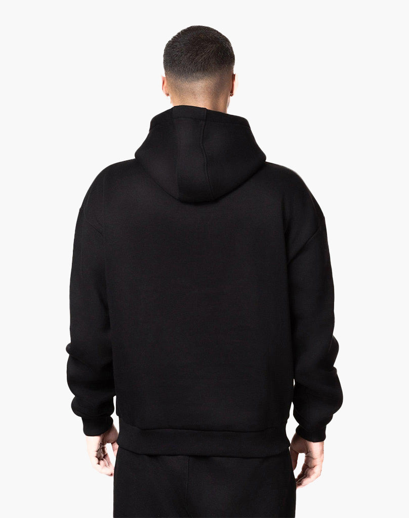 Unisex Black Hoodie – Comfortable Cotton-Polyester Blend, True to Size for Everyday Wear 3