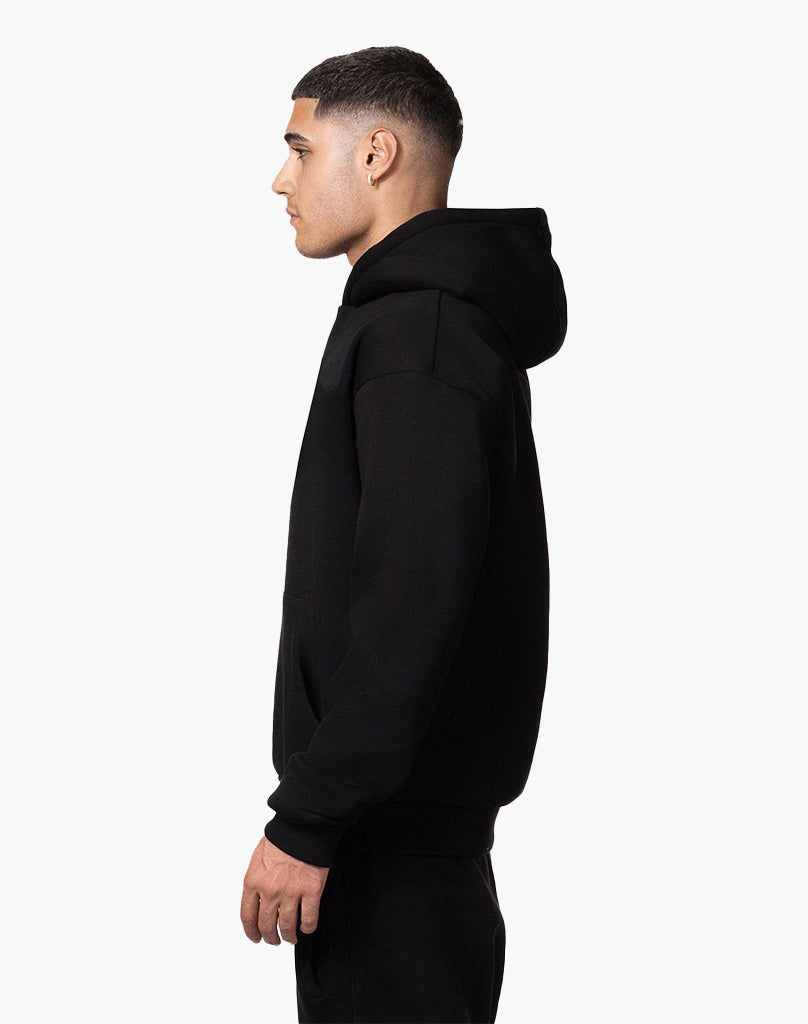 Unisex Black Hoodie – Comfortable Cotton-Polyester Blend, True to Size for Everyday Wear 4