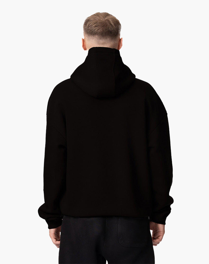 Unisex Black Zip Hoodie – 70% Cotton Blend, True to Size, Comfortable Fit for Casual Wear 4