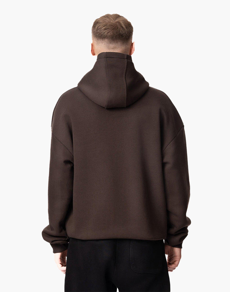 Unisex Brown Zip Hoodie - Soft Cotton Blend with True to Size Fit for Everyday Comfort 4