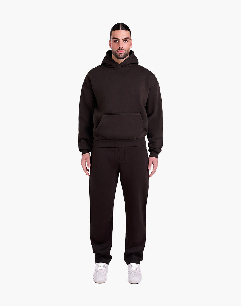 Unisex Open Leg Joggers in Brown – Comfortable Cotton-Polyester Blend Sweatpants for Everyday Wear 1