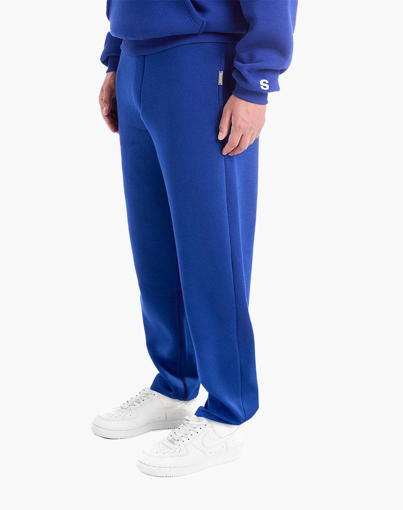 Unisex Open Leg Joggers in Royal Blue – Comfortable Cotton-Polyester Blend Sweatpants for Casual Wear and Workouts 1