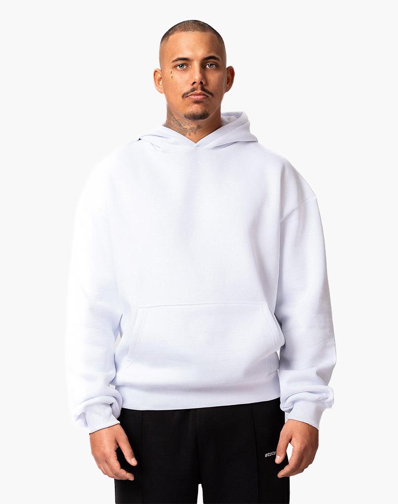 Unisex White Hoodie – 70% Cotton Blend, True to Size, Comfortable Fit for Everyday Wear 1