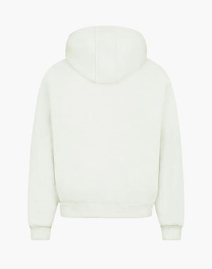 Unisex Zip Hoodie in Cream White – Soft Cotton-Polyester Blend for Everyday Comfort, True to Size 2