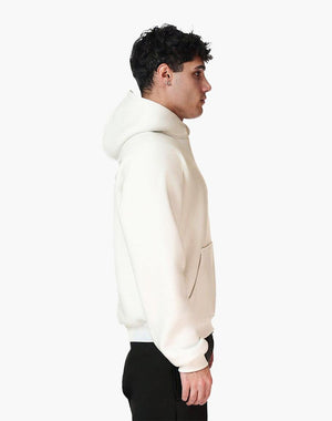 Unisex Zip Hoodie in Cream White – Soft Cotton-Polyester Blend for Everyday Comfort, True to Size 3