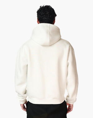 Unisex Zip Hoodie in Cream White – Soft Cotton-Polyester Blend for Everyday Comfort, True to Size 4