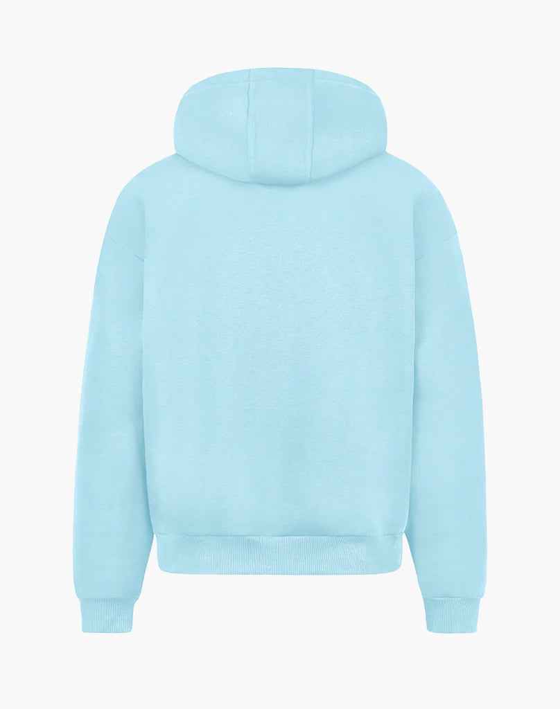 Unisex Zip Hoodie in Ice Blue – Comfortable Cotton-Polyester Blend for Everyday Wear, True to Size, Versatile Design 2
