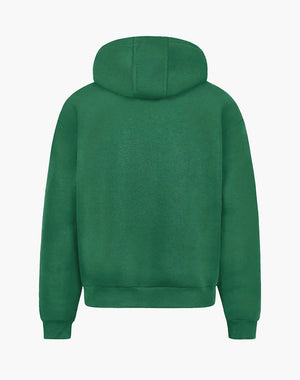 Unisex Zip Hoodie in Wood Green – Comfortable Cotton-Polyester Blend, True to Size, Perfect for Casual Wear 2
